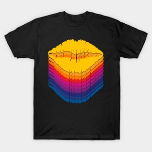 Kissing lips illustration in a variety of colors T-Shirt